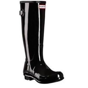 Black original tall gloss Hunter boots